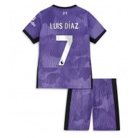 Liverpool Luis Diaz #7 Tretí Detský futbalový dres 2023-24 Krátky Rukáv (+ trenírky)